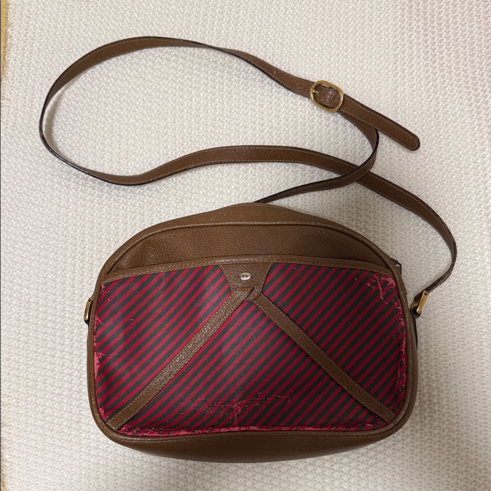 Gucci vintage Rigate Brown and Red Striped Women's Bag *RARE*